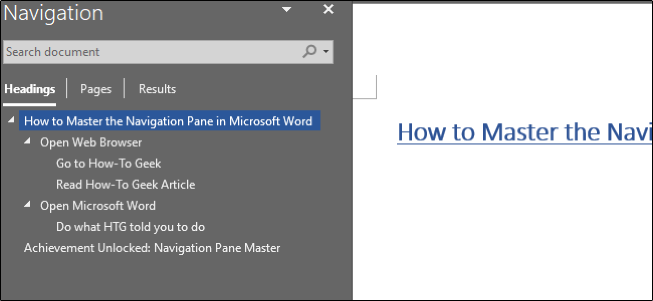 turn off navigation pane in word for mac